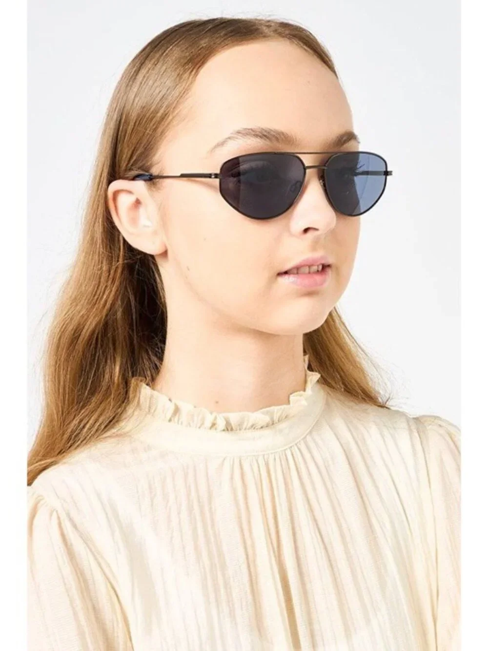 DKNY DK117S 045 Sunglasses Satin Silver Square Frame, Kiwi Lenses